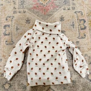 Little English Kids' White Turtleneck Shirt with Football Print